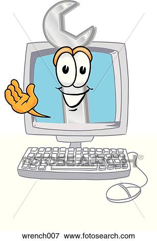 Wrench in computer View Large Clip Art Graphic Clip Art - Wrench in computer. Fotosearch