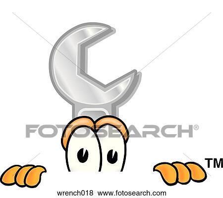 Wrench peaking over View Large Clip Art Graphic Clip Art - Wrench peaking over. Fotosearch