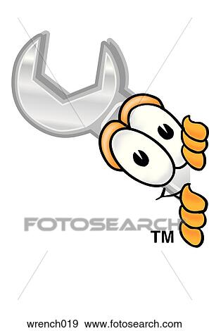 Wrench peaking sideways View Large Clip Art Graphic Clip Art - Wrench peaking sideways. Fotosearch