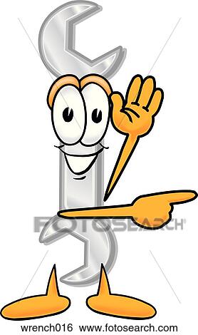 Clip Art - Wrench pointing to side. Fotosearch