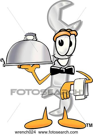 Clipart - Wrench serving food. Fotosearch