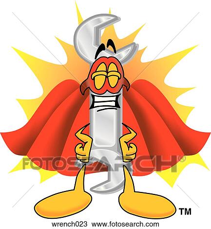Wrench super hero View Large Clip Art Graphic Clipart - Wrench super hero. Fotosearch