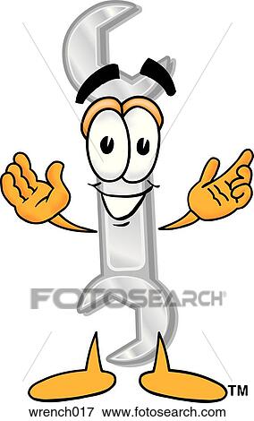 Clip Art - Wrench with hands out. Fotosearch