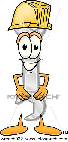 Wrench with hard hat View Large Clip Art Graphic Clipart - Wrench with hard hat. Fotosearch