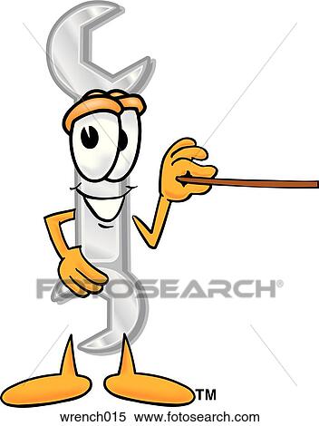 Wrench with pointer View Large Clip Art Graphic Clipart - Wrench with pointer. Fotosearch