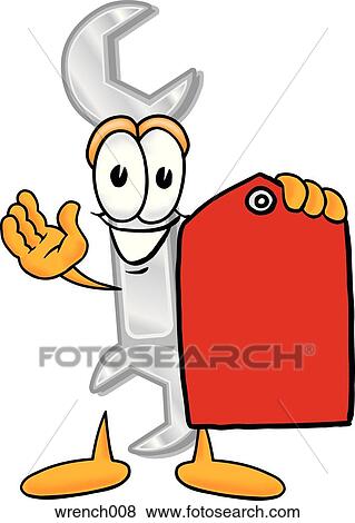 Wrench with price tag View Large Clip Art Graphic Clip Art - Wrench with price tag. Fotosearch