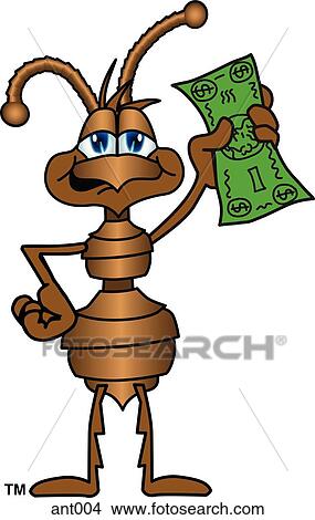 Drawings of Ant With Money ant004 - Search Clip Art Illustrations, Wall ...