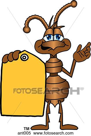 Ant With Price Tag View Large Illustration Stock Illustration - Ant With Price Tag. Fotosearch