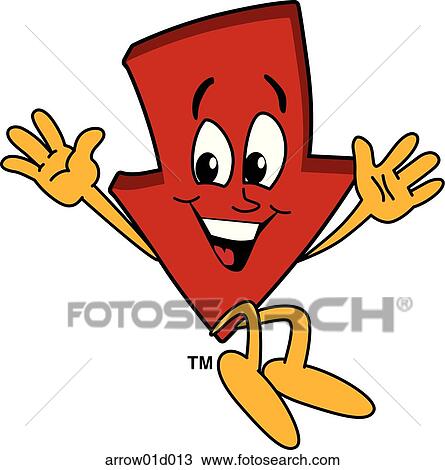 Drawing - Arrow Down Jumping. Fotosearch