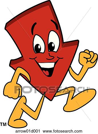 Clip Art - Arrow Down Running. Fotosearch