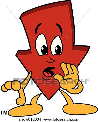 Stock Illustration - Arrow Down Telling Secret. Fotosearch