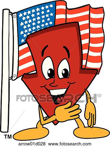 Arrow Down With Flag View Large Illustration Stock Illustration - Arrow Down With Flag. Fotosearch