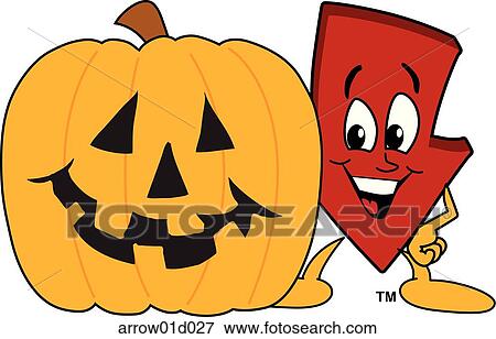 Arrow Down With Halloween Pumpkin View Large Illustration Stock Illustration - Arrow Down With Halloween Pumpkin. Fotosearch