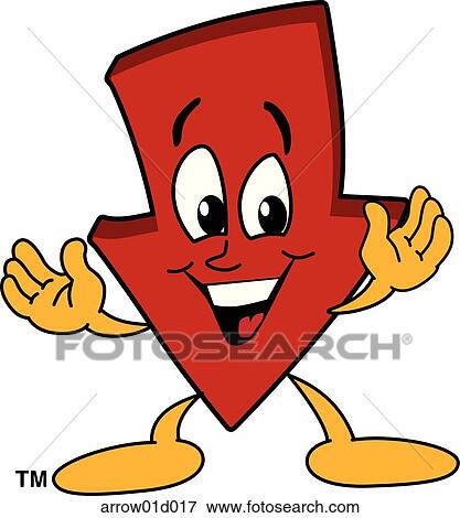 Stock Illustration - Arrow Down With Hands Out. Fotosearch