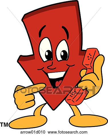 Arrow Down With Phone View Large Illustration Clipart - Arrow Down With Phone. Fotosearch