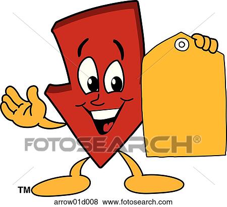 Arrow Down With Price Tag View Large Illustration Stock Illustration - Arrow Down With Price Tag. Fotosearch