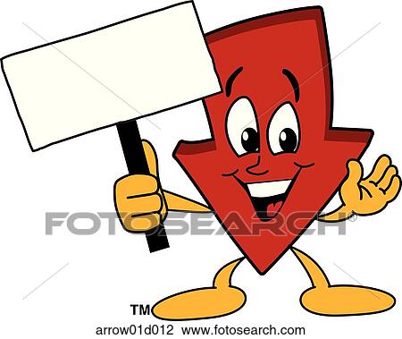 Drawing - Arrow Down With Sign. Fotosearch