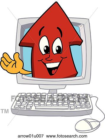 Arrow Up In Computer View Large Illustration Stock Illustration - Arrow Up In Computer. Fotosearch