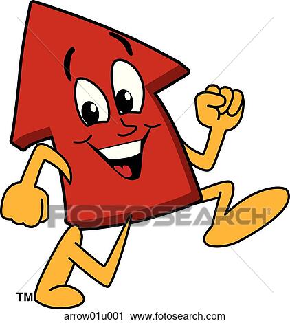 Clip Art - Arrow Up Running. Fotosearch