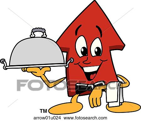 Stock Illustration - Arrow Up Serving Food. Fotosearch