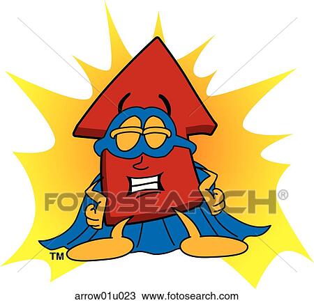 Drawing - Arrow Up Super Hero. Fotosearch