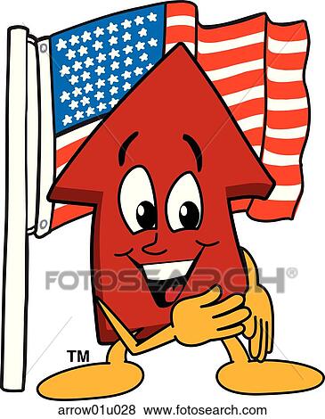 Stock Illustration - Arrow Up With Flag. Fotosearch