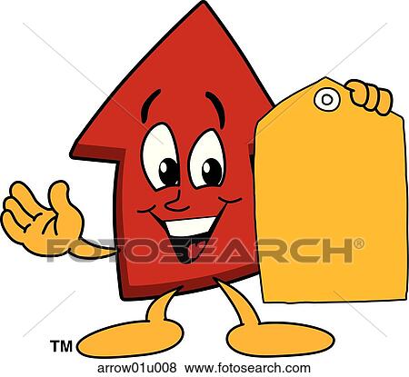 Stock Illustration - Arrow Up With Price Tag. Fotosearch