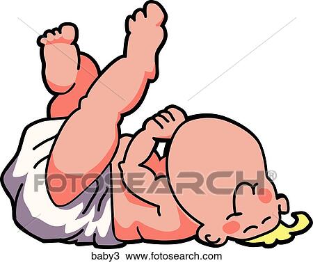 Drawing - Baby Sleeping on Back. Fotosearch