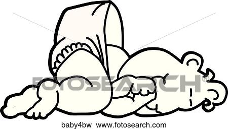 Baby Sleeping on Side - Black & White View Large Illustration Stock Illustration - Baby Sleeping on Side - Black & White. Fotosearch