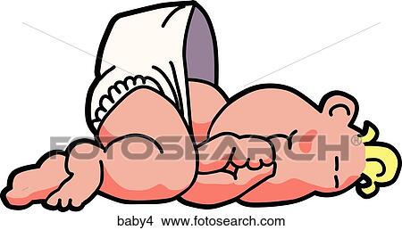 Stock Illustration - Baby Sleeping on Side. Fotosearch