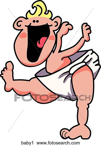 Baby Walking View Large Illustration Clip Art - Baby Walking. Fotosearch
