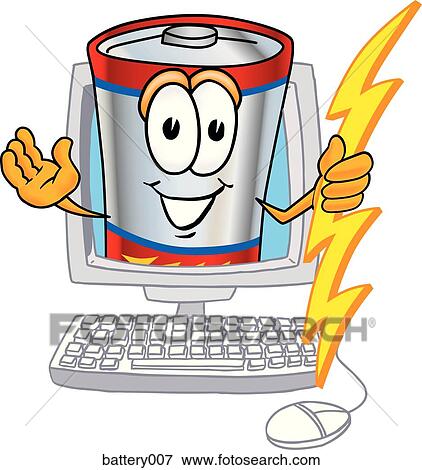 Battery In Computer View Large Illustration Stock Illustration - Battery In Computer. Fotosearch