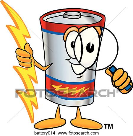 Stock Illustration - Battery With Magnifying Glass. Fotosearch