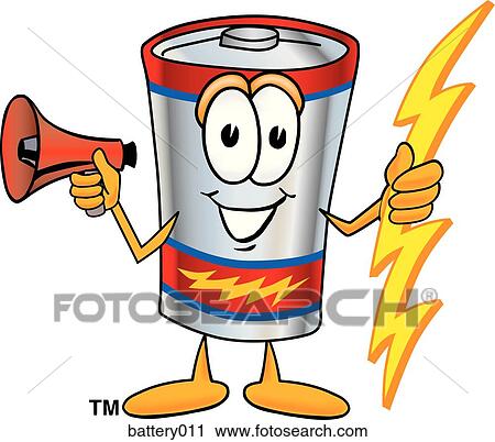 Battery With Megaphone View Large Illustration Clip Art - Battery With Megaphone. Fotosearch