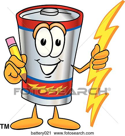 Clip Art - Battery With Pencil. Fotosearch