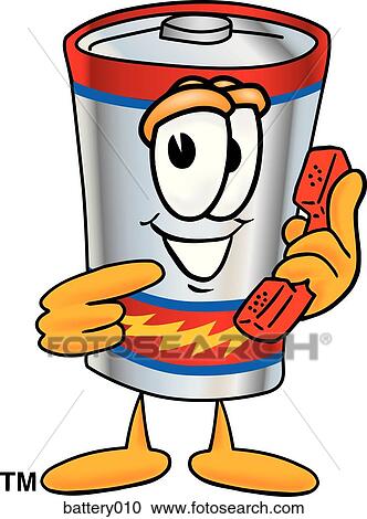 Battery With Phone View Large Illustration Clipart - Battery With Phone. Fotosearch
