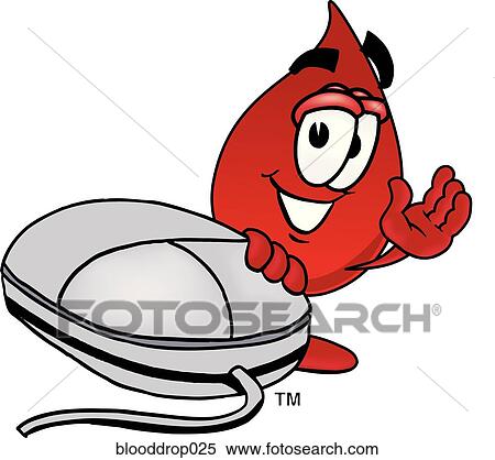Stock Illustration - Blood Drop And Mouse. Fotosearch