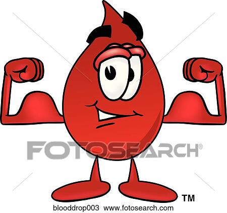 Blood Drop Flexing Muscles View Large Illustration Drawing - Blood Drop Flexing Muscles. Fotosearch