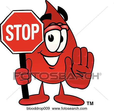 Blood Drop Holding A Stop Sign View Large Illustration Stock Illustration - Blood Drop Holding A Stop Sign. Fotosearch