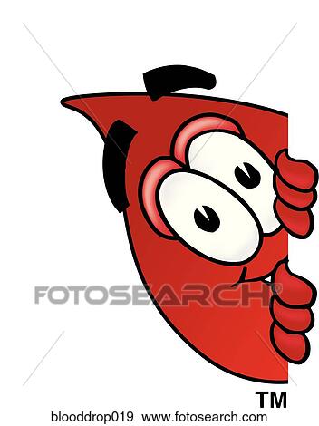Stock Illustration - Blood Drop Peeking Sideways. Fotosearch