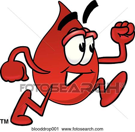 Clip Art - Blood Drop Running. Fotosearch