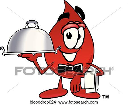 Stock Illustration - Blood Drop Serving Food. Fotosearch