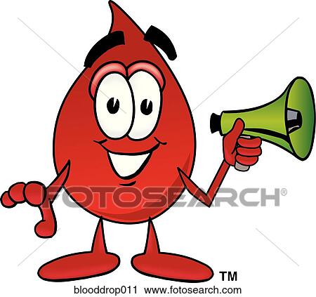 Clip Art - Blood Drop With Megaphone. Fotosearch