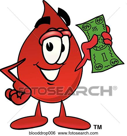 Stock Illustration - Blood Drop With Money. Fotosearch
