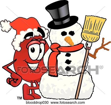 Clipart - Blood Drop With Snowman. Fotosearch