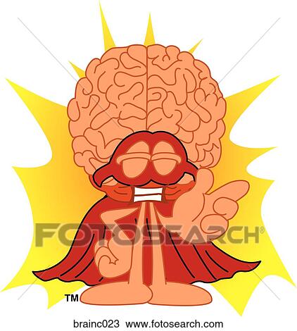 Brain Super Hero View Large Illustration Drawing - Brain Super Hero. Fotosearch