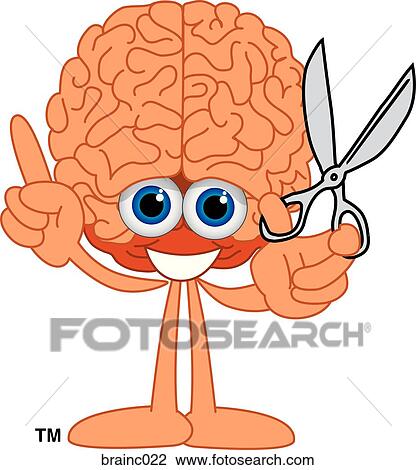 Brain With Scissors View Large Illustration Drawing - Brain With Scissors. Fotosearch