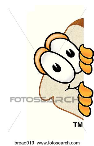 Stock Illustration - Bread Peeking Sideways. Fotosearch