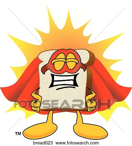 Bread Super Hero View Large Illustration Drawing - Bread Super Hero. Fotosearch
