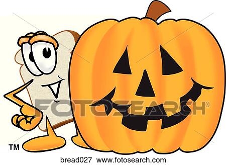 Bread With Halloween Pumpkin View Large Illustration Stock Illustration - Bread With Halloween Pumpkin. Fotosearch